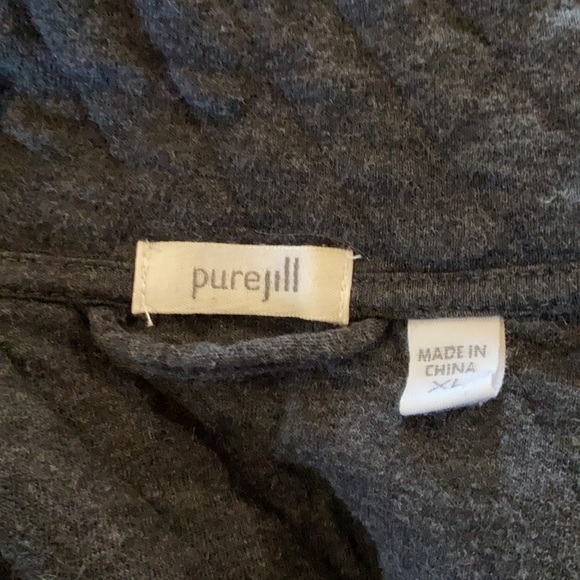 J Jill Pure Jill Womens Cardigan Fleece Quilted Jacket Dark Gray Size XL - Picture 9 of 11